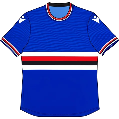 Sampdoria 2023/24 Home shirt illustration, generated colours (AI illustration)