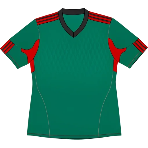 Mexico 2009/11 Home shirt illustration, generated colours (AI illustration)