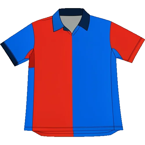 SM Caen 2008/09 Home shirt illustration, generated colours (AI illustration)