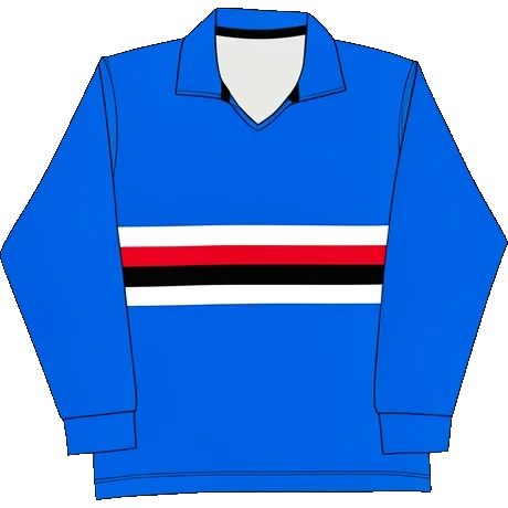 Sampdoria 1988/89 Home shirt illustration, generated colours (AI illustration)