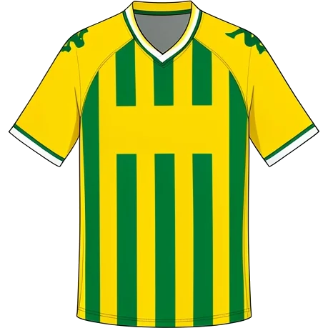 Nantes 2010/11 Home shirt illustration, generated colours (AI illustration)