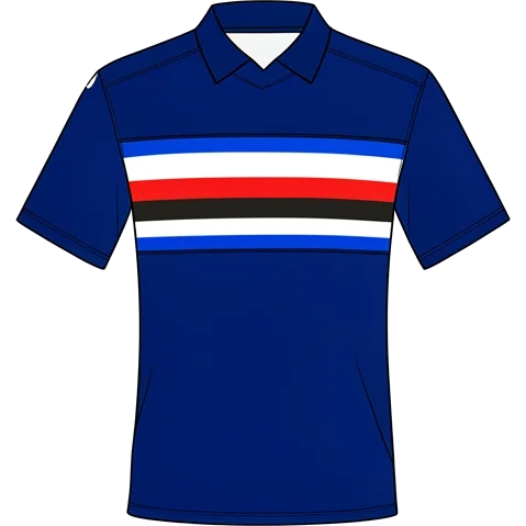 Sampdoria 2010/11 Third shirt illustration, generated colours (AI illustration)