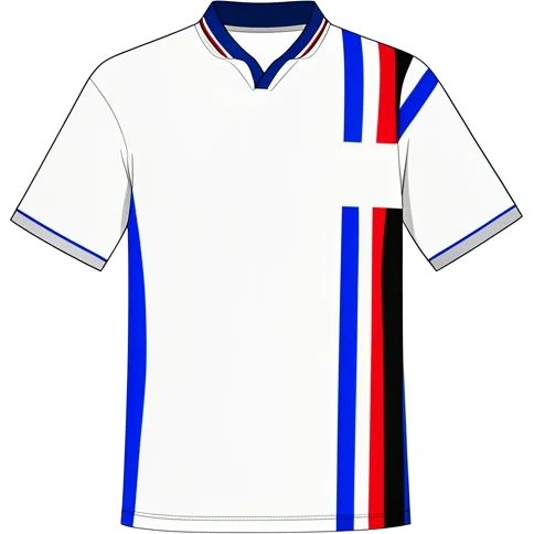 Sampdoria 2000/01 Away shirt illustration, generated colours (AI illustration)