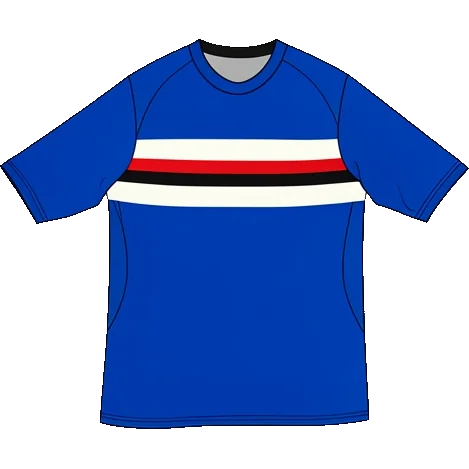 Sampdoria 2006/07 Home shirt illustration, generated colours (AI illustration)
