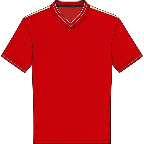 Liverpool 1986/87 Home shirt illustration, generated colours (AI illustration)