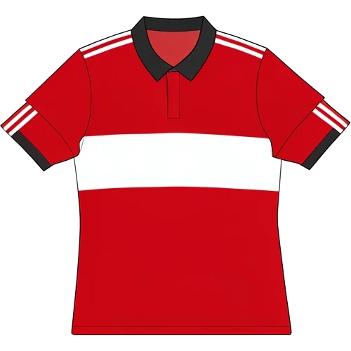 Middlesbrough 2010/11 Home shirt illustration, generated colours (AI illustration)