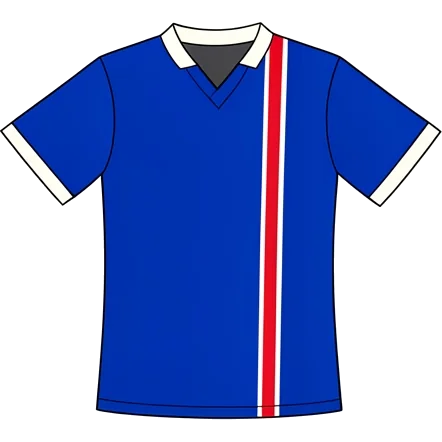 Iceland 2015/16 Home shirt illustration, generated colours (AI illustration)