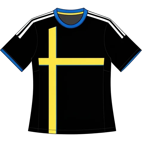 Sweden 2013/14 Away shirt illustration, generated colours (AI illustration)