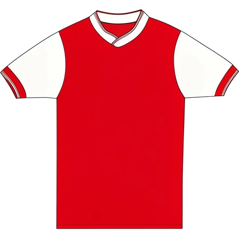 Arsenal 1985/86 Home shirt illustration, generated colours (AI illustration)