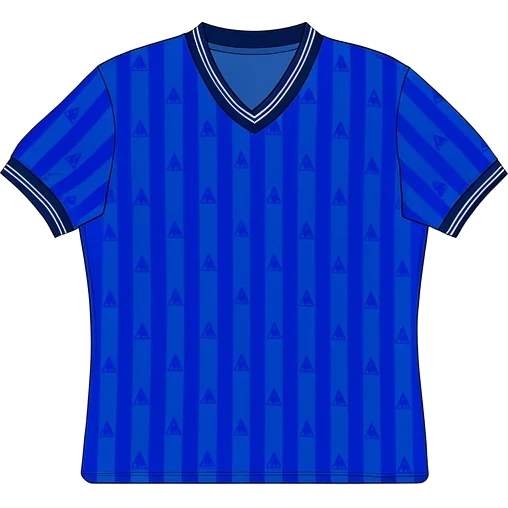 Chelsea 1985/86 Home shirt illustration, generated colours (AI illustration)