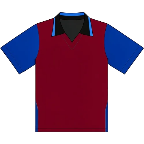 Aston Villa 1976/81 Home shirt illustration, generated colours (AI illustration)