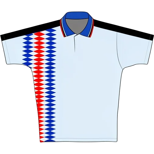 Karlsruher SC 1995/96 Away shirt illustration, generated colours (AI illustration)