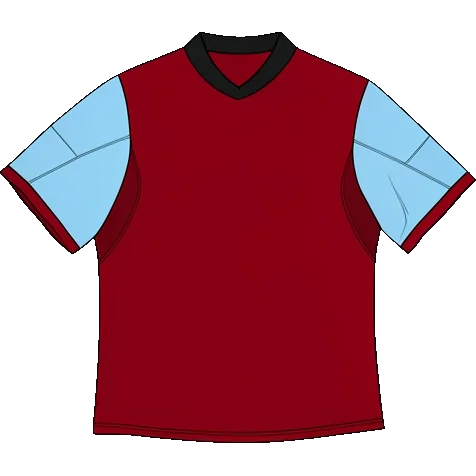 West Ham United 2013/14 Home shirt illustration, generated colours (AI illustration)